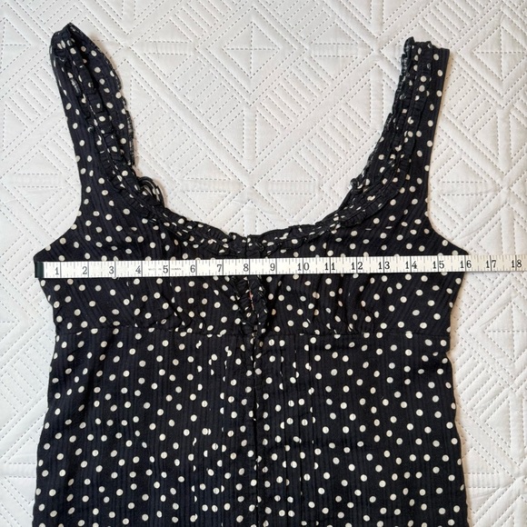 Free People Ellia Black Polka Dot Top Size S - Picture 6 of 12